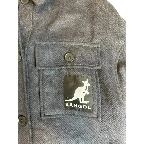 Kangol X H&M Mens Shaket Oversize Shirt Jacket Size XS Charcoal Dark Gray NWOT - Picture 5 of 16